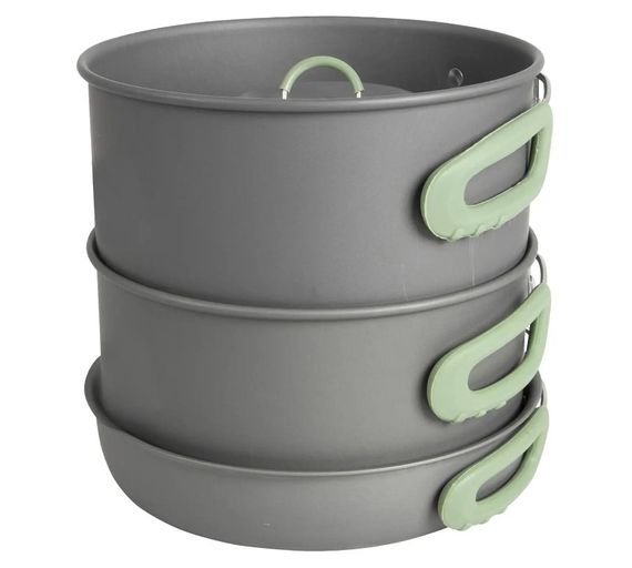 Набір посуду Bo-Camp Explorer XL 4 Pieces Hard Anodized Grey/Green (2200249) (DAS302116) | Зображення 4