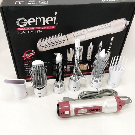 Универсальная многофункциональная фен-расческа для волос Gemei GM-4836 7 в 1, Фены для сушки волос BJ-71 | Зображення 7