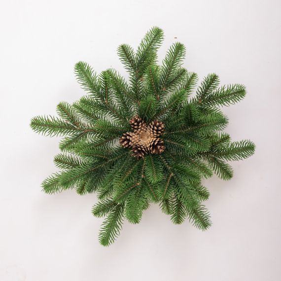 Штучний підсвічник вінок Новорічний з декором зелений на 1 свічку SOK-O-1 | Зображення 3