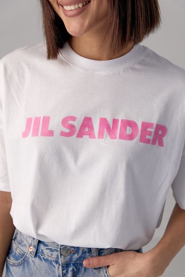 Женская футболка с надписью Jil Sander - белый цвет, L (есть размеры) | Зображення 3