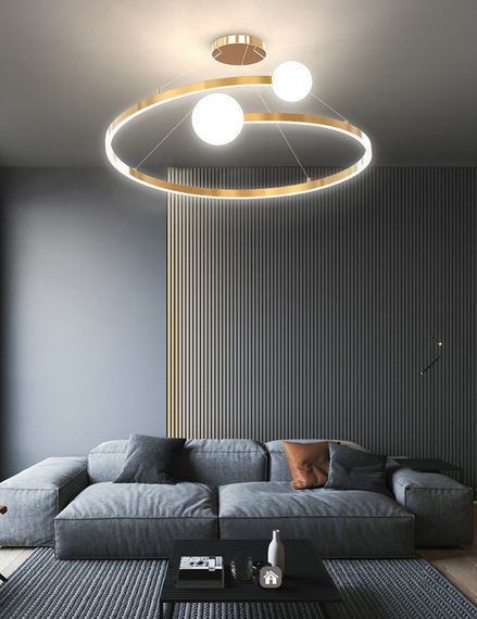 Люстра світлодіодна підвісна LED світильник для квартири на стелю лед 26815 Латунь 40-150х50х55 см. | Зображення 8