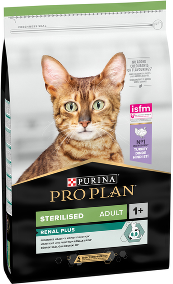 Сухий корм Purina PRO PLAN Sterilised Adult 1+ Renal Plus для дорослих стерилізованих котів, індичка 10 кг | Зображення 1