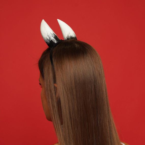 Рога дьявола маленькие, Белые с черным OKOVA sexstyle | Зображення 2