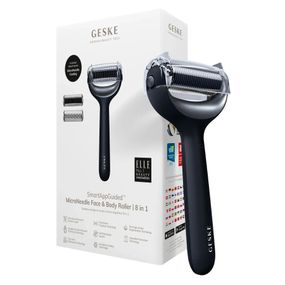 Електронний ролер для обличчя та тіла з мікроголками GESKE MicroNeedle Face&Body Roller 8в1 gray, Чорний