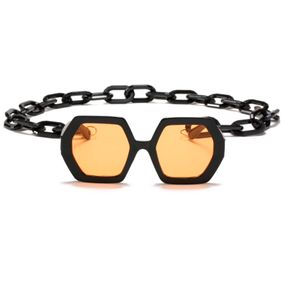 Солнцезащитные очки Dollishez black Yellow с цепочкой