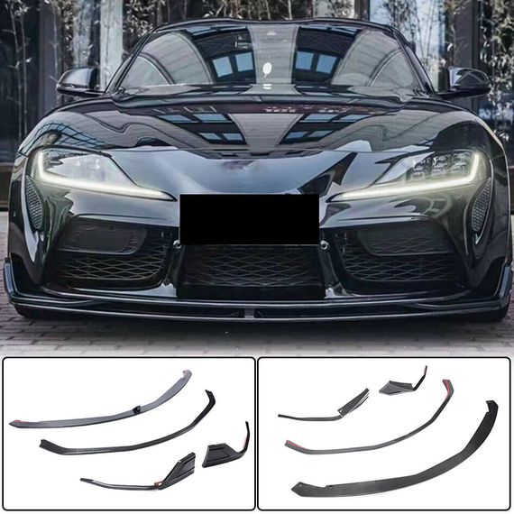 Накладка на передній бампер Lip V2 (Карбон) для Toyota Supra 2019- рр | Зображення 6