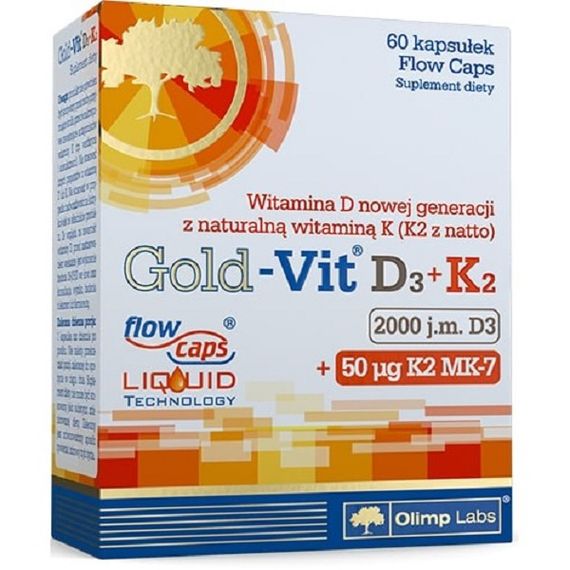 Вітамін D3+K2 для спорту Olimp Nutrition Gold Vit D3+K2 2000 IU 60 Caps