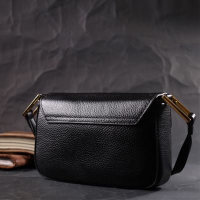 Сумка Vintage З жорстким каркасом з натуральної шкіри Чорна (22391) | Зображення 5