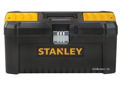Ящик для инструментив STANLEY : 16", пластиковий, комирки в кришци, металева защипка, 200х195х410 мм