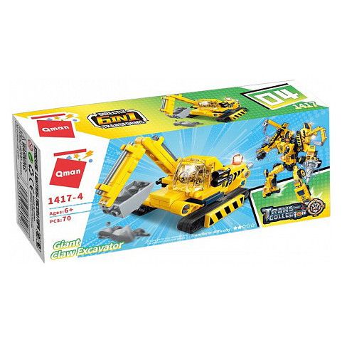 Дитячий Конструктор Qman 1417-1-6 будтехніка, 79 дет  (Giant Claw Excavator)