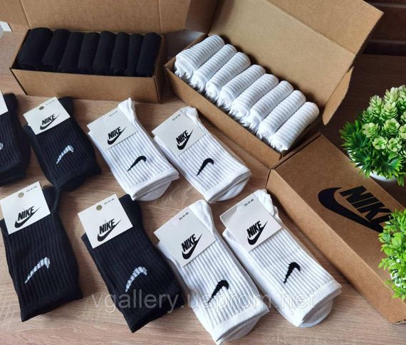 Шкарпетки високі Nike різні кольори, жіночі шкарпетки Найк різнокольорові, спортивні шкарпетки, 41-45 Чорні | Зображення 2