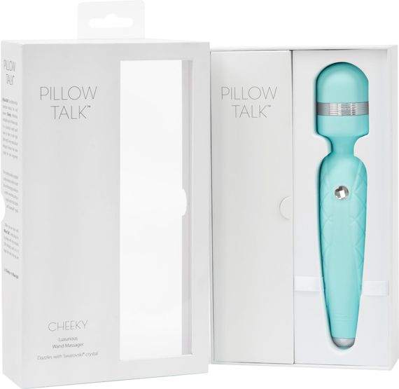 Розкішний вібромасажер PILLOW TALK - Cheeky Teal з кристалом Swarovski, плавне підвищення потужності | Зображення 8