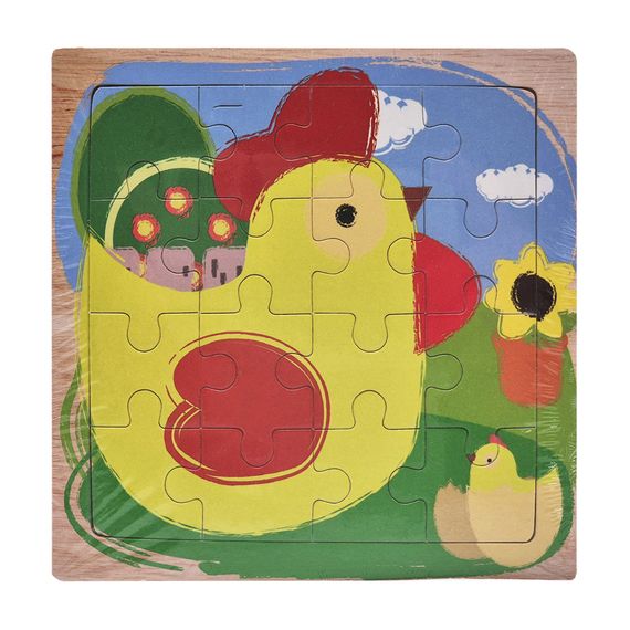 Деревянный пазл-вкладыш Курочка с цыпленком 73260-9, 16 деталей