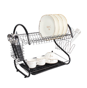 Сушарка для посуду двоярусна довга MR-1025-43-BLACK Basic Maestro