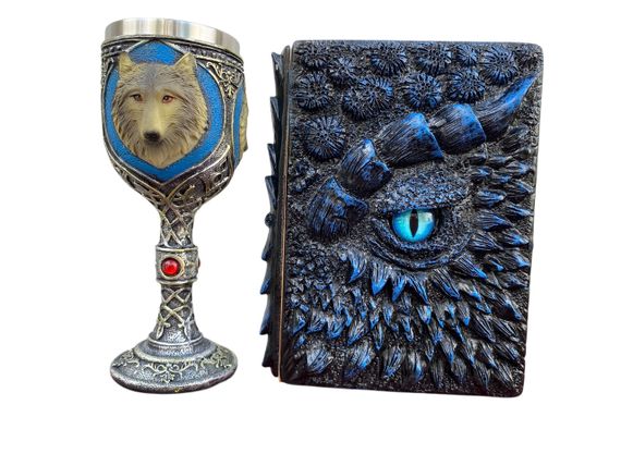 Подарунковий набір Келих 3D Вовки та Блокнот 3D «Книга тіней і Глубін»
