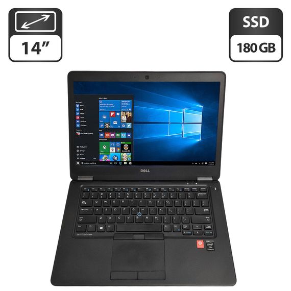 Ноутбук Dell Latitude E7450 / 14" (1366x768) TN / Intel Core i5-5300U (2 (4) ядра по 2.3 - 2.9 GHz) / 8 GB DDR3 / 180 GB SSD / Intel HD Graphics 5500 / WebCam б/у