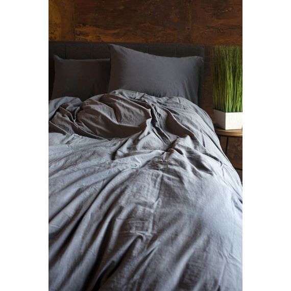 Комплект постільної білизни SoundSleep Stonewash dark gray євро сірий | Зображення 3