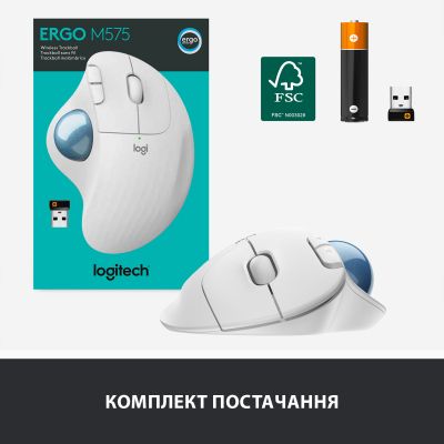 Мишка Logitech Ergo M575 Wireless Trackball Off-white (910-005870) (910-005870) | Зображення 7