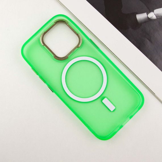Чехол TPU+PC Lily with MagSafe для Apple iPhone 15 Pro (6.1") Neon Green | Зображення 3