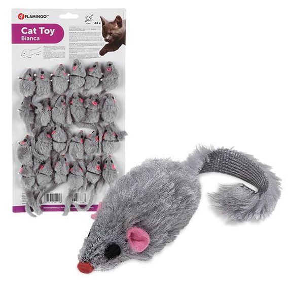 Flamingo Furry Mouse Grey фламинго мышь серая игрушка с погремушкой и кошачьей мятой для котов