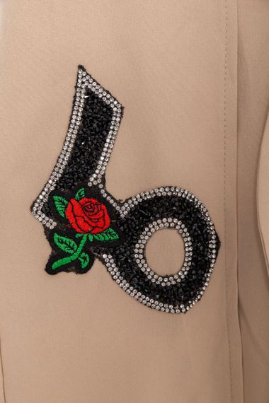 Штани для дівчаток вільного крою, колір бежевий, 247R3821 | Зображення 3