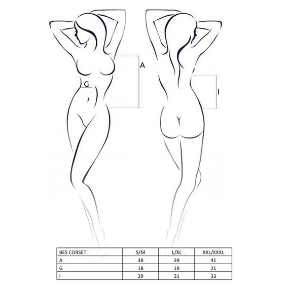 Корсет под латекс с пажами BES CORSET black XXL/XXXL - Passion Exclusive, стринги, шнуровка | Зображення 2