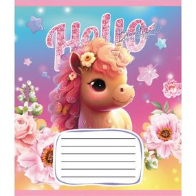 Тетрадь ученическая "Единороги" 012-510065C-1 в косую линию, 12 листов