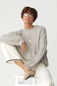 Вовняний джемпер вільного крою - сірий цвет, ONE SIZE (є розміри)