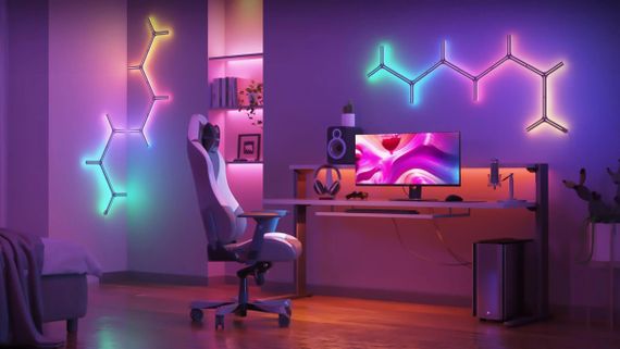 Набір настінних світильників Govee  H6065 Y Shape Light Panel 10шт RGB Білий (H6065301) | Зображення 8