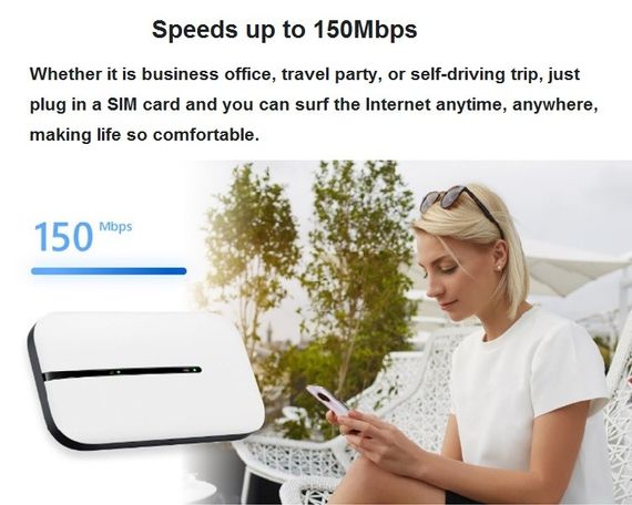 Портативний 4G LTE роутер / Роутер з акумулятором 150 Мбіт/с / Мобільний WiFi роутер зі слотом для SIM-картки | Зображення 5
