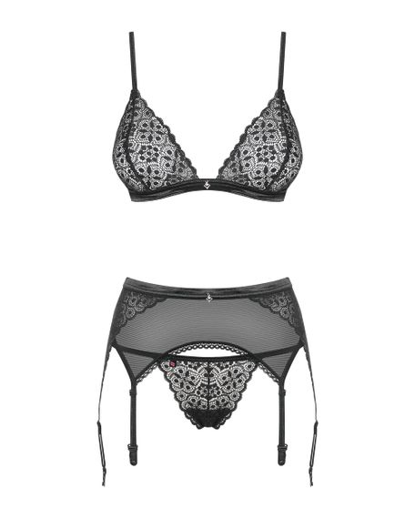 Комплект з поясом для панчох Obsessive Shibu set Чорний S/M | Зображення 3