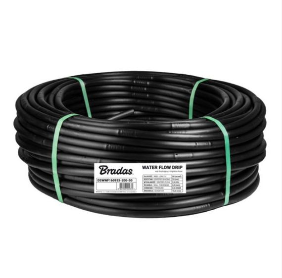 Трубка крапельна з компенсацією тиску Bradas Ø 16мм / 0,9мм / 33см / 2 л/год – WATER FLOW DRIP – 100 м DSWWF160933-200-100