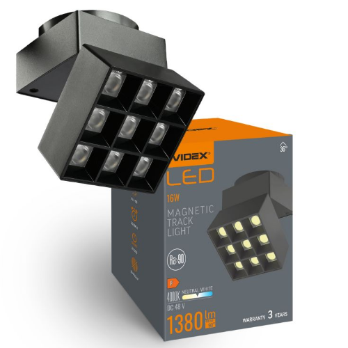 LED Світильник магнітний трековий 16W 4000К 48V чорний VL-TRMS-LE29B Videx | Зображення 3