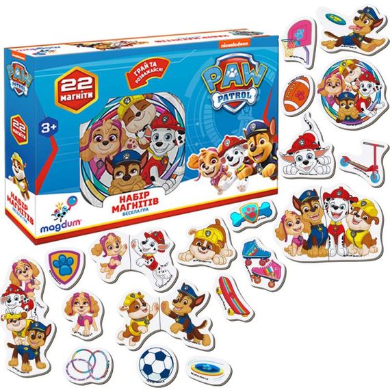 Дитячий набір магнітів Щенячий патруль "Весела гра" Magdum ML4034-02 22 шт | Зображення 1