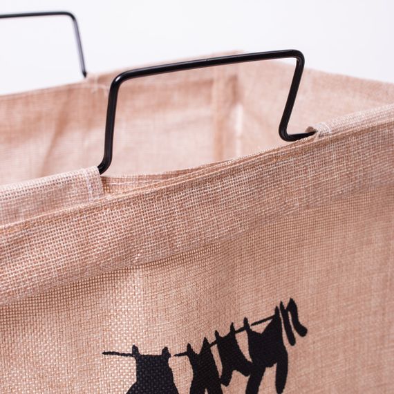 Кошик для білизни на підставці 36×32×52 (см) м'який Бежевий HP-41-11BE | Зображення 4