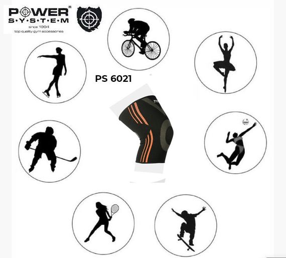 Наколінники Power System PS-6021 Knee Support Evo Black/Orange (пара) M | Зображення 6