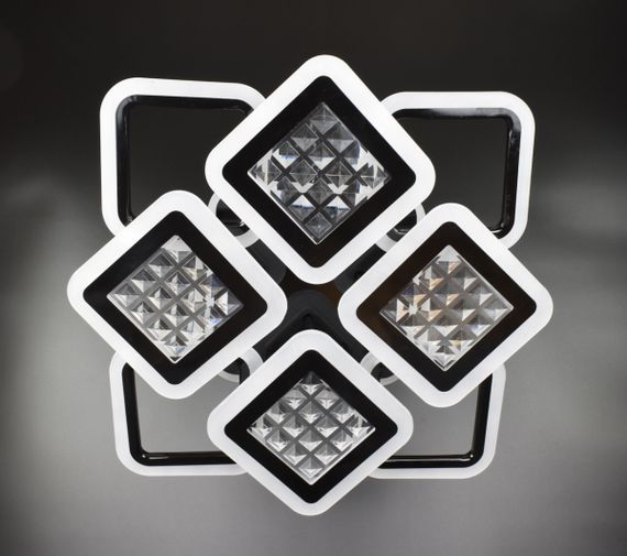 Люстра світлодіодна стельова LED світильник для квартири на стелю лед з пультом 26122 Чорний 11х54х62 см.