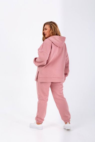 Женский очень теплый спортивный костюм тройка с жилетом NB23027 цвет пудровый, размер 42/44 | Зображення 5