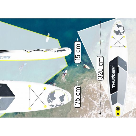 Надувна дошка SUP THUNDER Planet 320 см з веслом Lime | Зображення 2