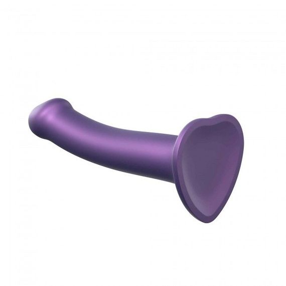 Насадка для страпону Strap-On-Me Mono Density Dildo Violet M, діам. 3,3 см, одношаровий силікон, гну | Зображення 1
