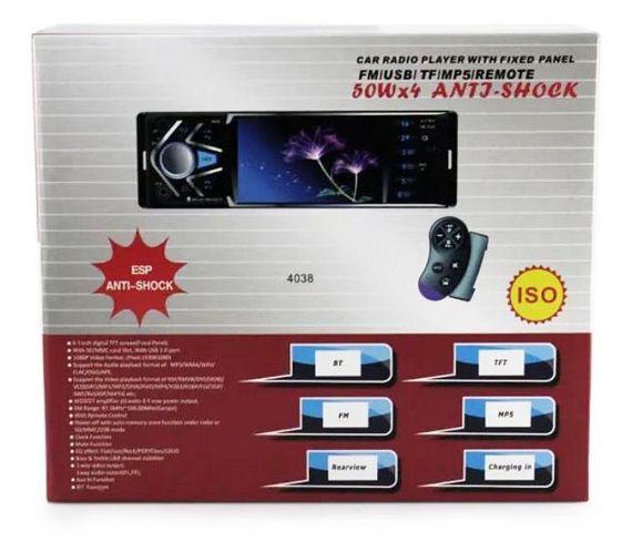 Автомагнитола 4038 MP5 с Bluetooth автомобильная магнитола Черный | Зображення 5