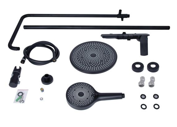 Душова система універсальна Qtap Slavonice Black Matt з виливом QTSLA111BLM45906 | Зображення 1