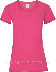 Футболка Fruit of the Loom Valueweight Ladies Ярко-Розовый S