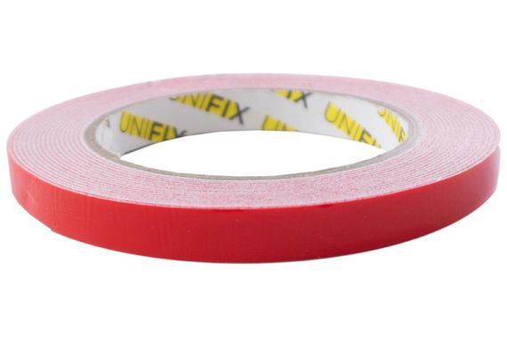 Лента клейкая двухсторонняя на вспененной основе 12мм*5м белая UNIFIX | Зображення 1