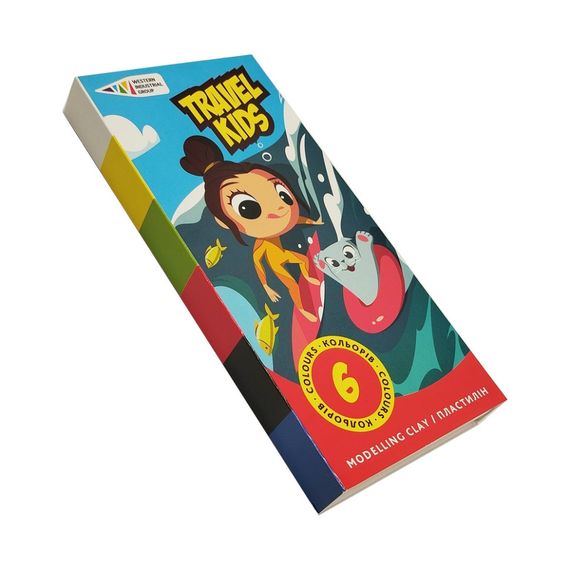 Дитячий пластилін "Travel Kids" 331008/TK восковий, 6 кольорів по 12 г | Зображення 1