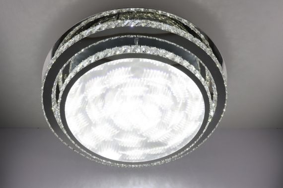 Люстра стельова кришталева LED з пультом 25671 Хром 18х80х80 см. | Зображення 4