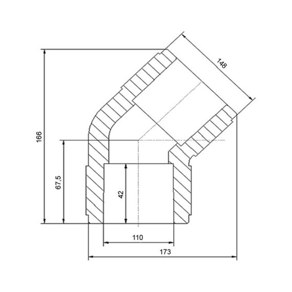 Кутник PPR Blue Ocean 110, 45° SD00009969 | Зображення 1