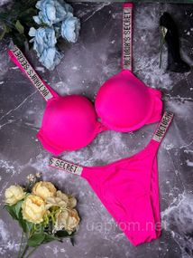 Комплект жіночої спідньої білизни Victoria's Secret Вікторія Сікрет модель Rhinestone зі стразами M, 75С,