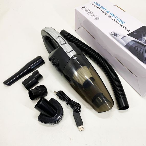 Потужний бездротовий пилосос автомобільний для сухого та вологого прибирання в машині та будинку +5 насадок FY-63 | Зображення 4