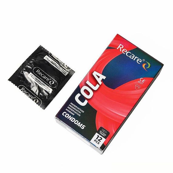 Презервативи Holographic Recare Cola Dotted&Ribbed Condoms 12шт, з пухирцями і ребрами, аромат: Кола | Зображення 2